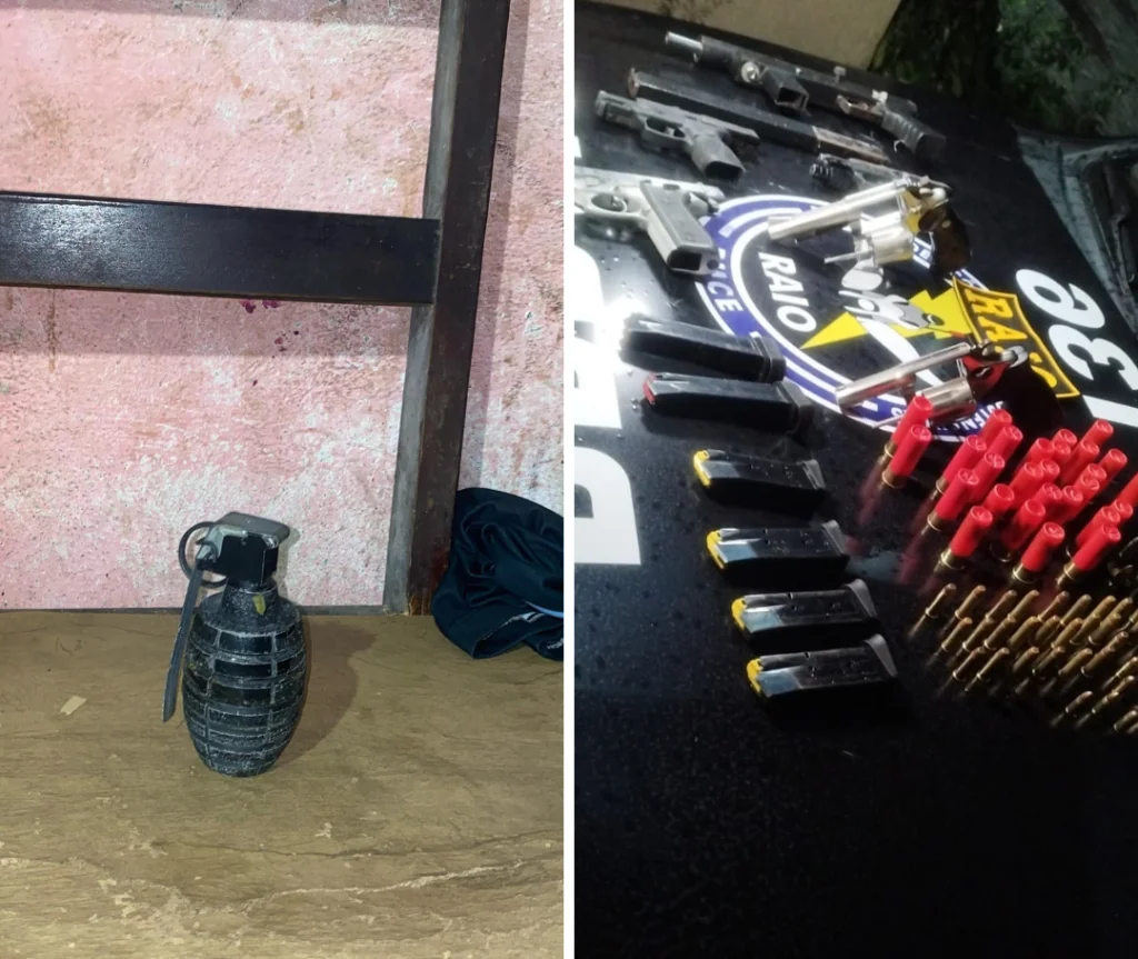 Polícia Militar apreende armas, munições e granada no bairro Vicente Pizon em Fortaleza