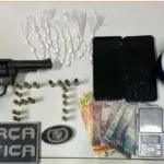 Suspeito foge e abandona drogas e arma em residência na Granja Portugal