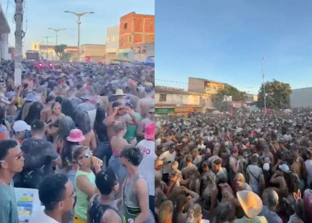 Tradicional mela-mela leva centenas de foliões às praias de Aracati e Paracuru, na segunda-feira de Carnaval